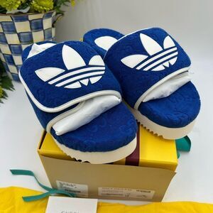 Men’s Gucci X Adidas monogram slides size 10 made in Italy